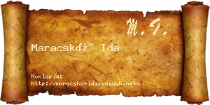 Maracskó Ida névjegykártya